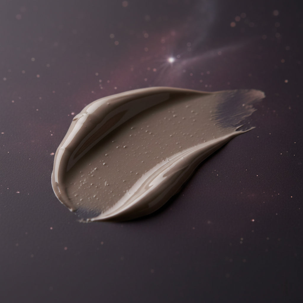 Smooth swipe of Mineral Earth Mask Dead Sea mud showing its creamy, mineral‑dense texture for deep pore cleansing and skin refinement.